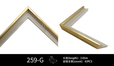 3d相框259B抛光金属塑料现代简单矩形棕色金色边缘莫登