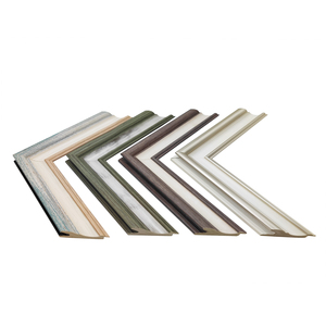 189 Modern Color Blocking Wood Grain Polystyrene Photo Frame Set PS Black Gold Photo Frame