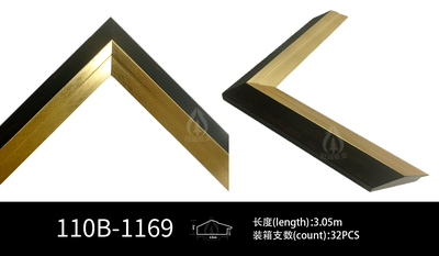 110B金色纹理黑色银色金色聚苯乙烯PS 3D木质相框造型