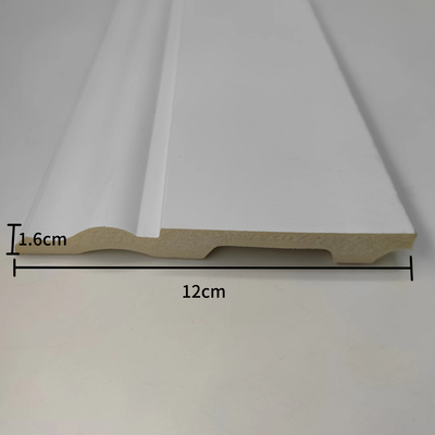 10 * 1.4厘米白色防水聚氨酯轻型地板踢脚板踢脚板带盖保护墙模